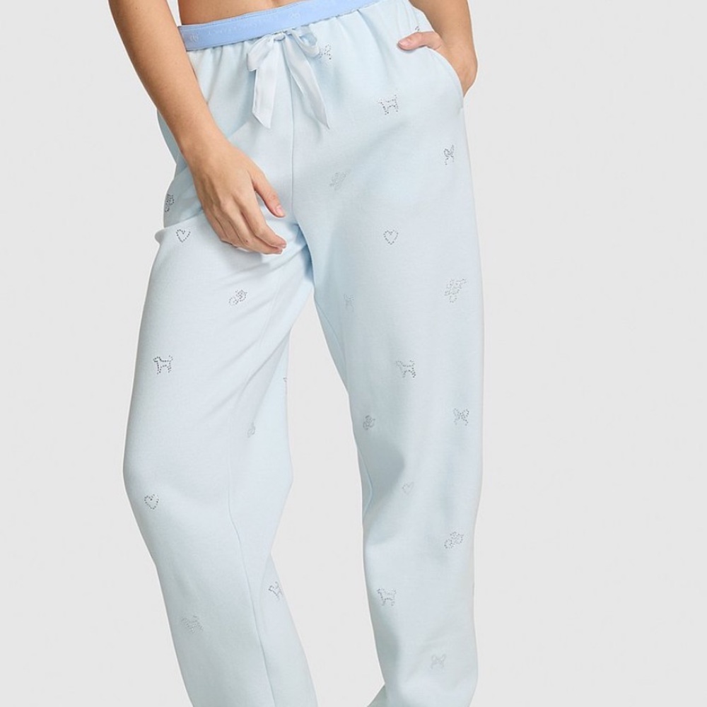 Pink x LSF Light Blue Jogger Pants with Drawstring